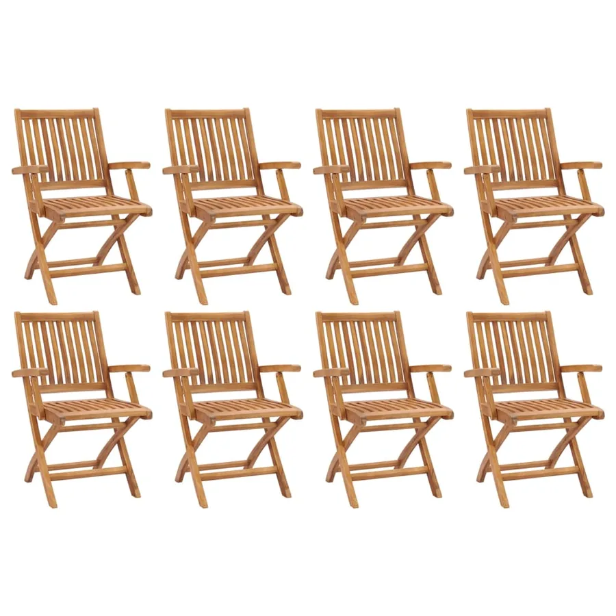 Chaises pliables de jardin lot de 8 Bois de teck solide