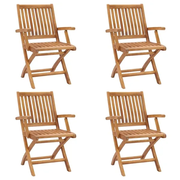 Chaises pliables de jardin lot de 4 Bois de teck solide
