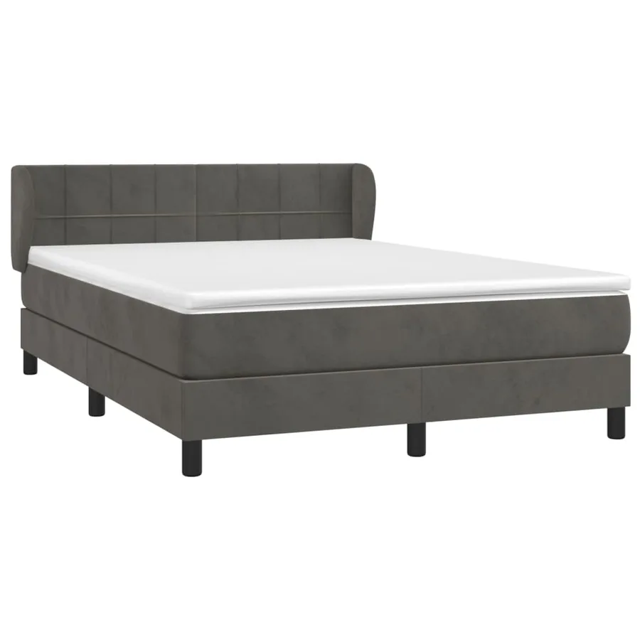 Sommier à lattes de lit et matelas Gris foncé 140x200cm Velours - 3
