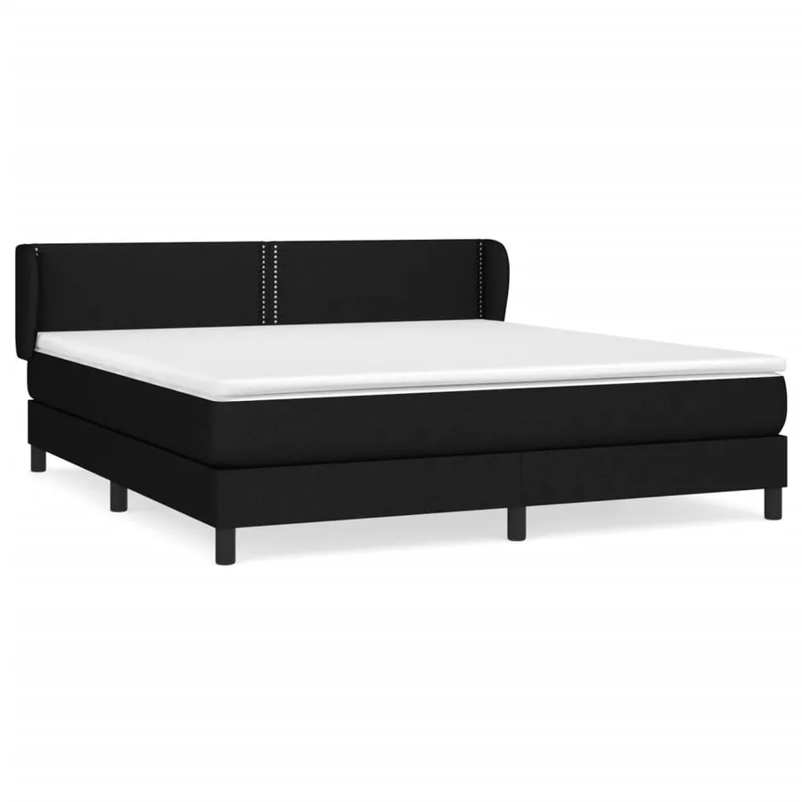 Sommier à lattes de lit avec matelas Noir 180x200 cm Tissu - 2