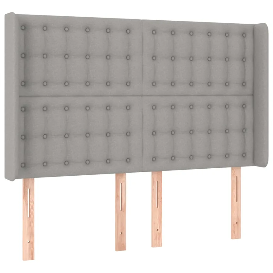 Sommier à lattes de lit matelas LED Gris clair 140x200 cm Tissu - 7
