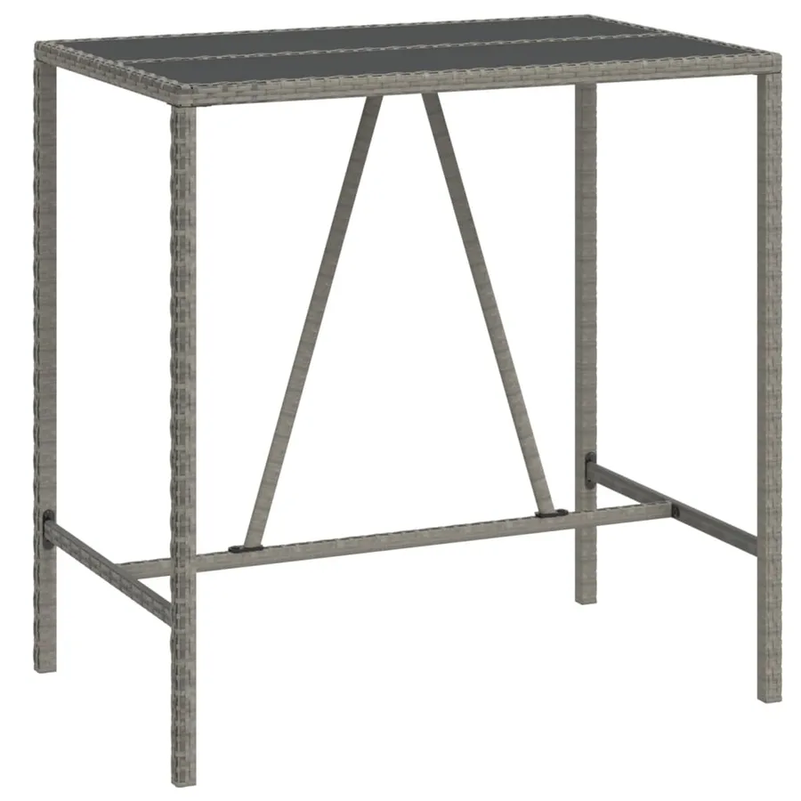Ensemble de bar de jardin 5 pcs avec coussins gris poly rotin - 4