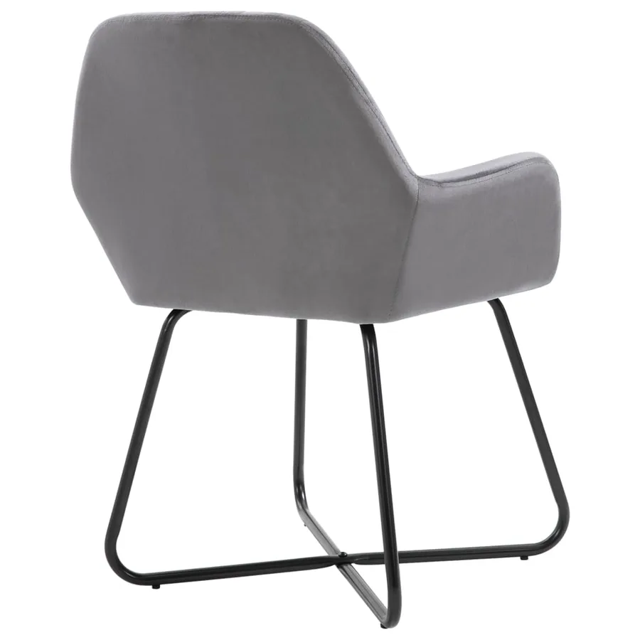 Chaises à manger lot de 4 gris velours - 5
