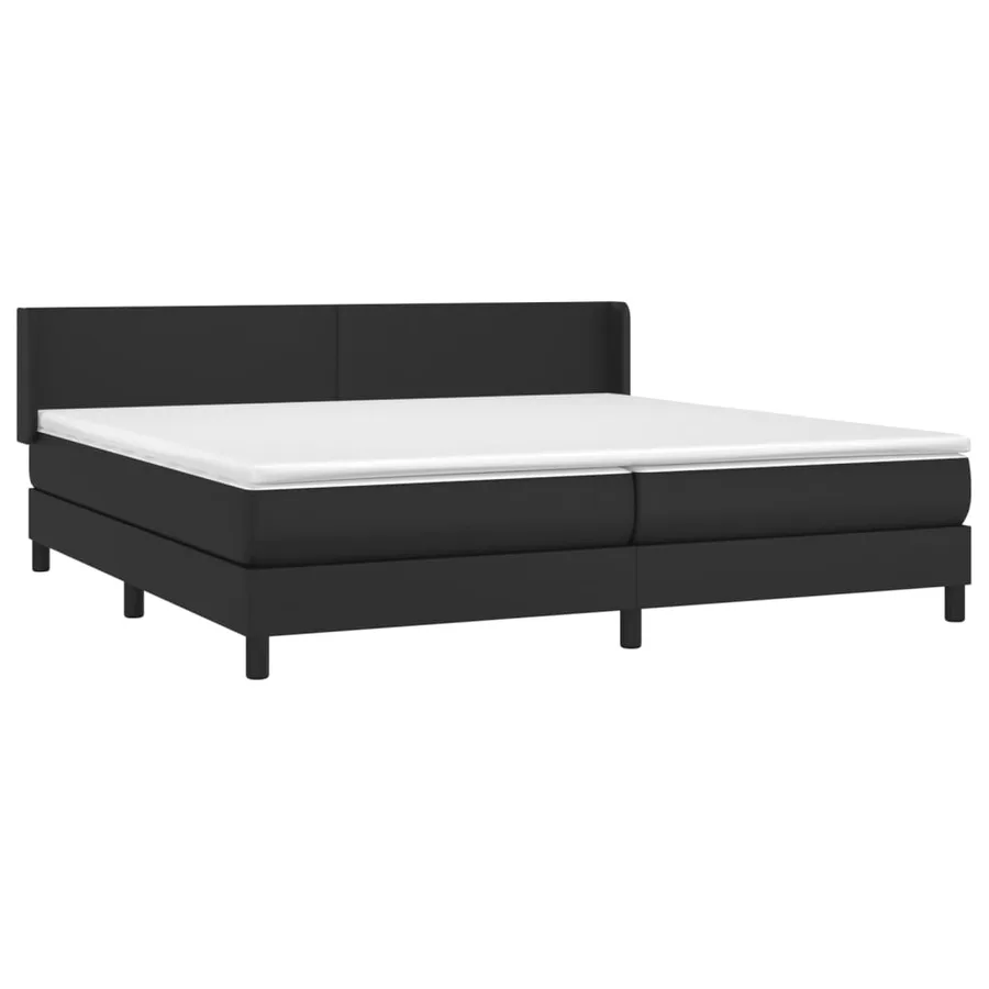 Sommier à lattes de lit avec matelas Noir 200x200 cm Similicuir - 3