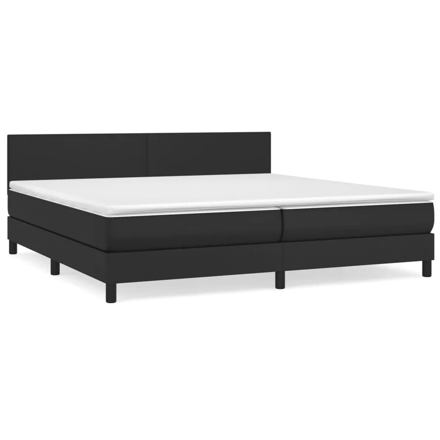 Sommier à lattes de lit avec matelas Noir 200x200 cm Similicuir - 2