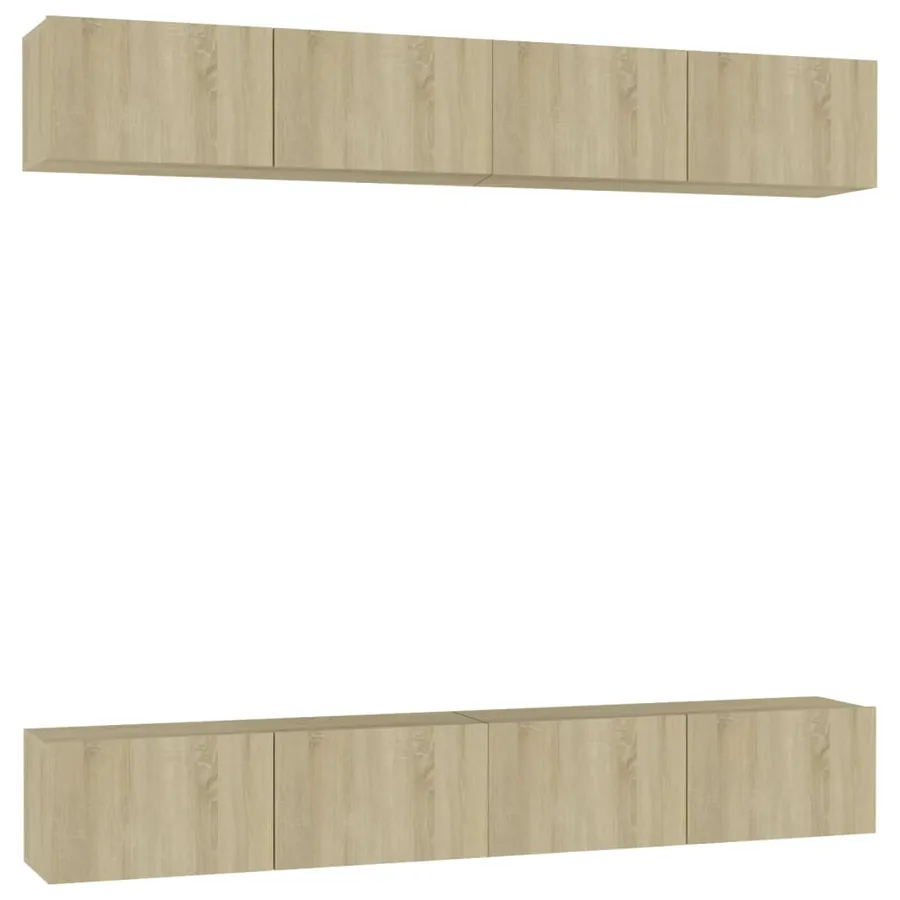 Meubles TV 4 pcs Chêne sonoma 100x30x30 cm Bois d'ingénierie - 2