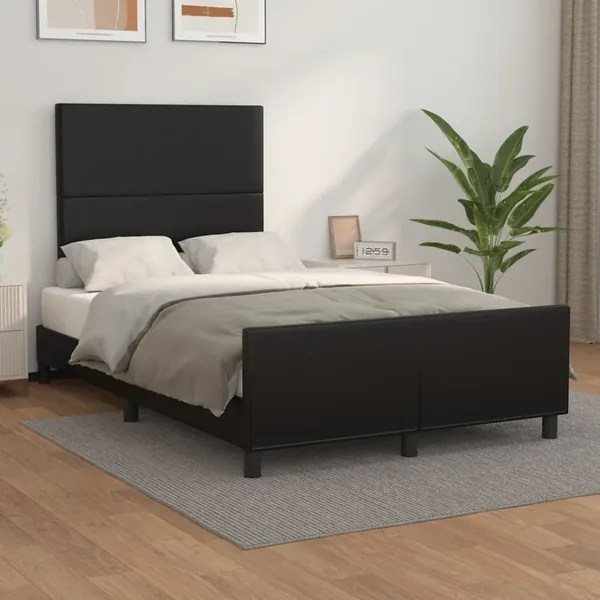 Cadre de lit sans matelas noir 120x200 cm similicuir