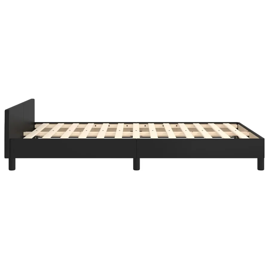 Cadre de lit sans matelas noir 120x200 cm similicuir - 7