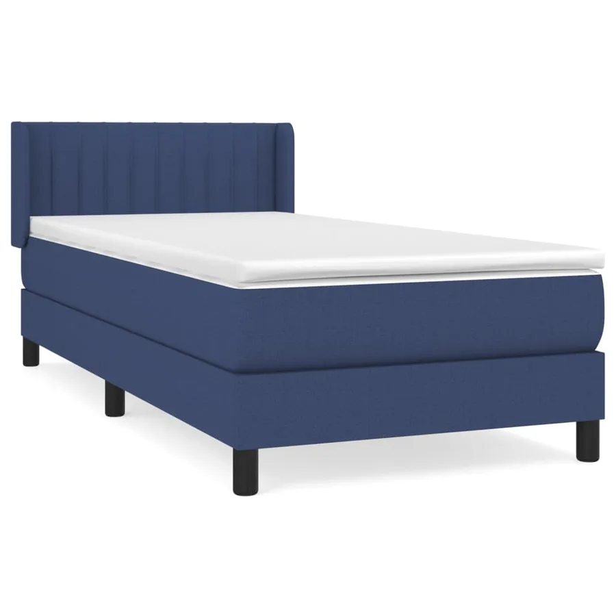 Sommier à lattes de lit avec matelas Bleu 90x200 cm Tissu - 2