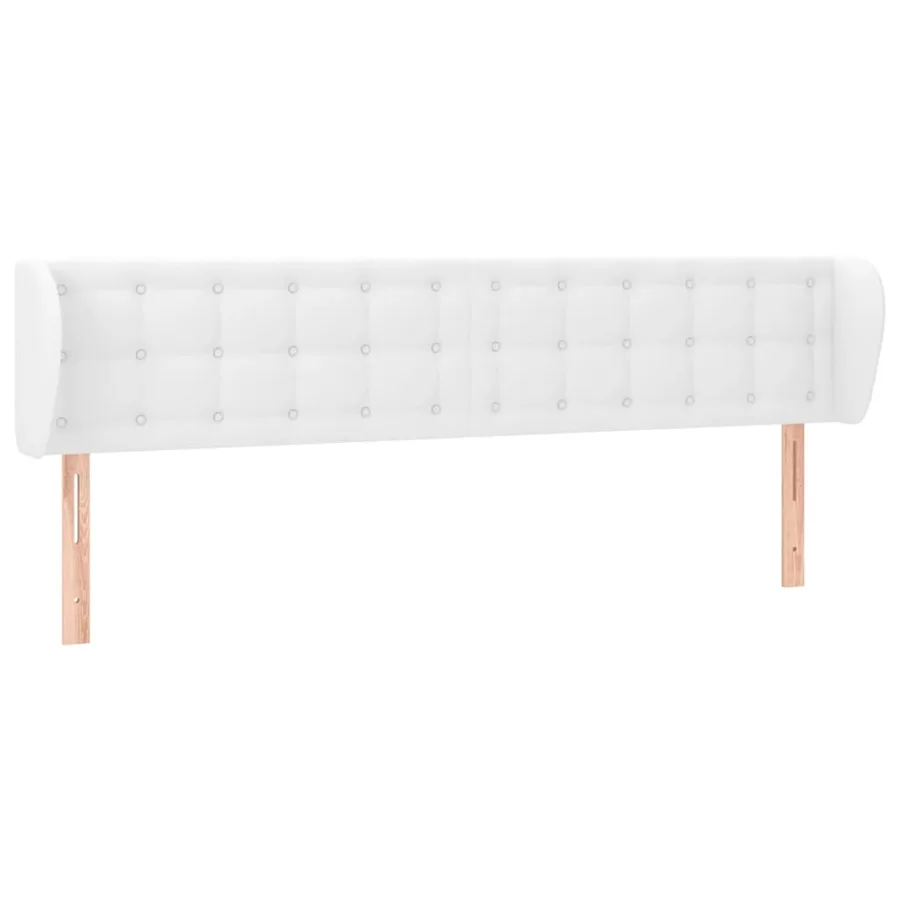 Tête de lit avec oreilles Blanc 163x23x78/88 cm Similicuir - 2