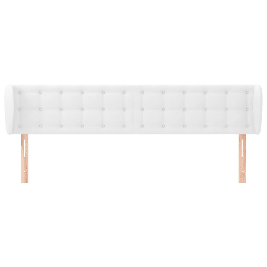 Tête de lit avec oreilles Blanc 163x23x78/88 cm Similicuir - 3