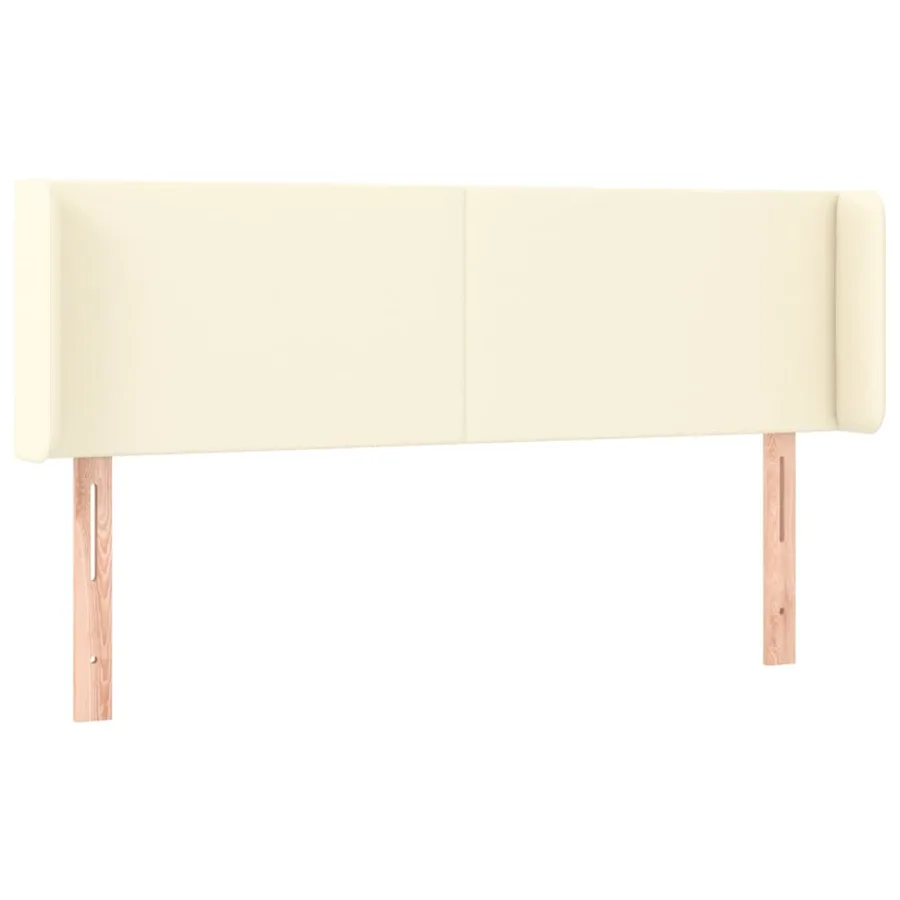 Tête de lit avec oreilles Crème 147x16x78/88 cm Similicuir - 2