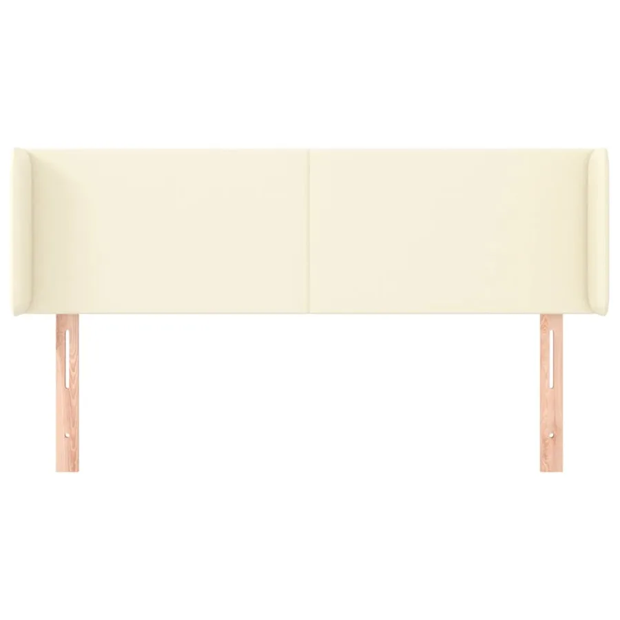 Tête de lit avec oreilles Crème 147x16x78/88 cm Similicuir - 3