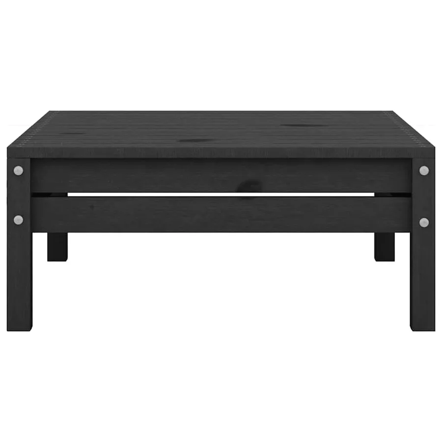 Salon de jardin 8 pcs Noir Bois de pin massif - 14