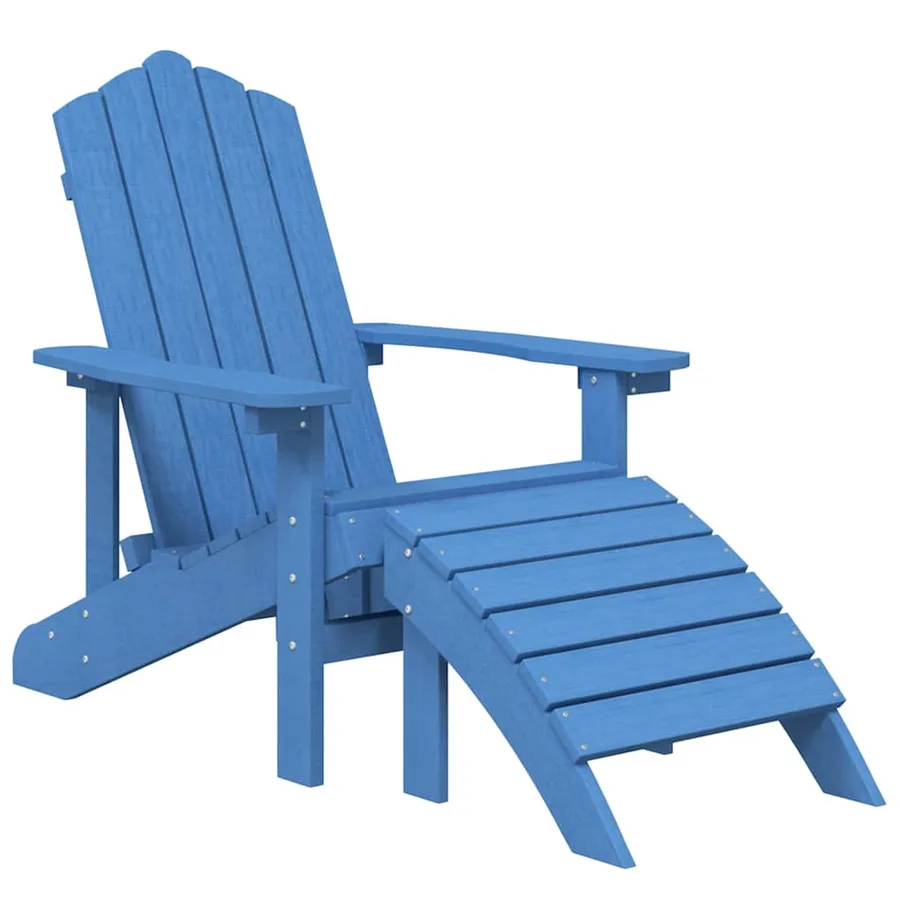 Chaises de jardin Adirondack repose-pied table PEHD Bleu aqua - 3