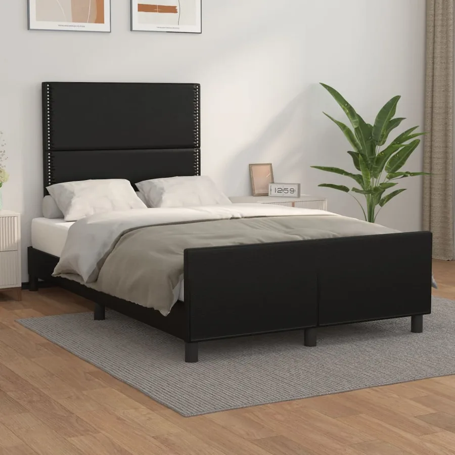Cadre de lit sans matelas noir 120x200 cm similicuir