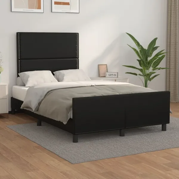 Cadre de lit sans matelas noir 120x200 cm similicuir