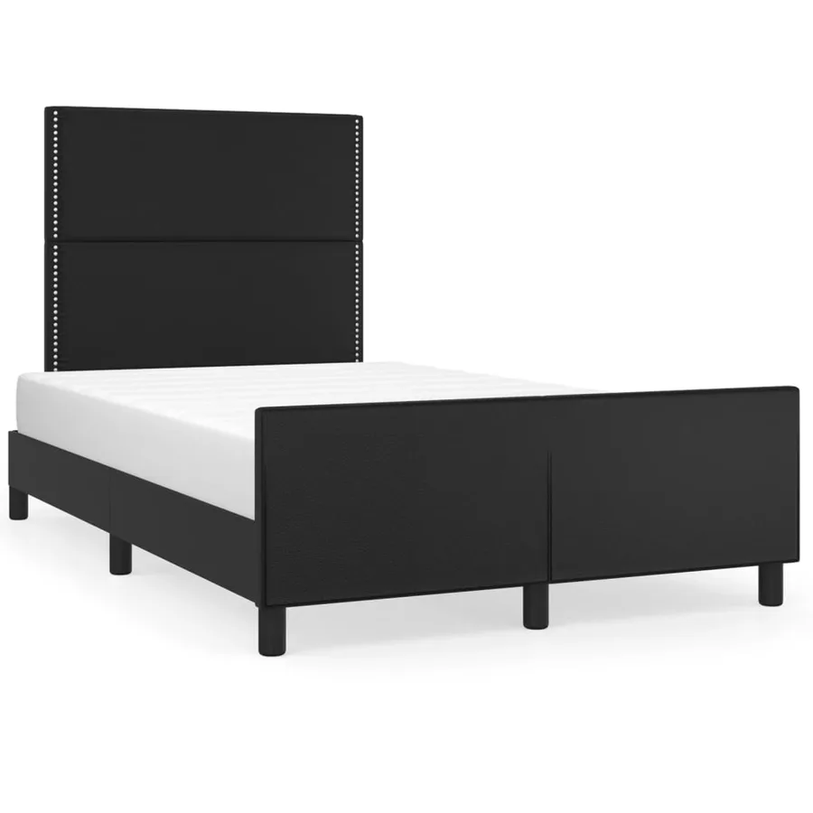 Cadre de lit sans matelas noir 120x200 cm similicuir - 2