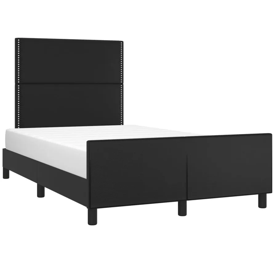 Cadre de lit sans matelas noir 120x200 cm similicuir - 3