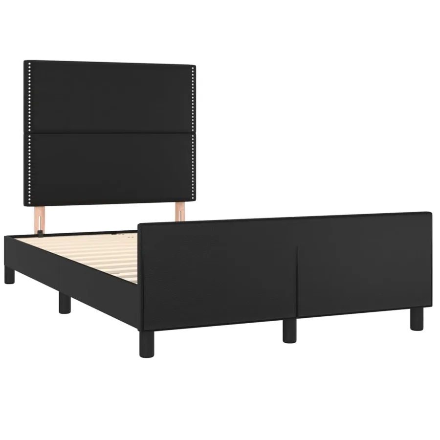 Cadre de lit sans matelas noir 120x200 cm similicuir - 4