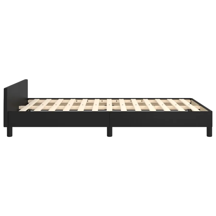 Cadre de lit sans matelas noir 120x200 cm similicuir - 7