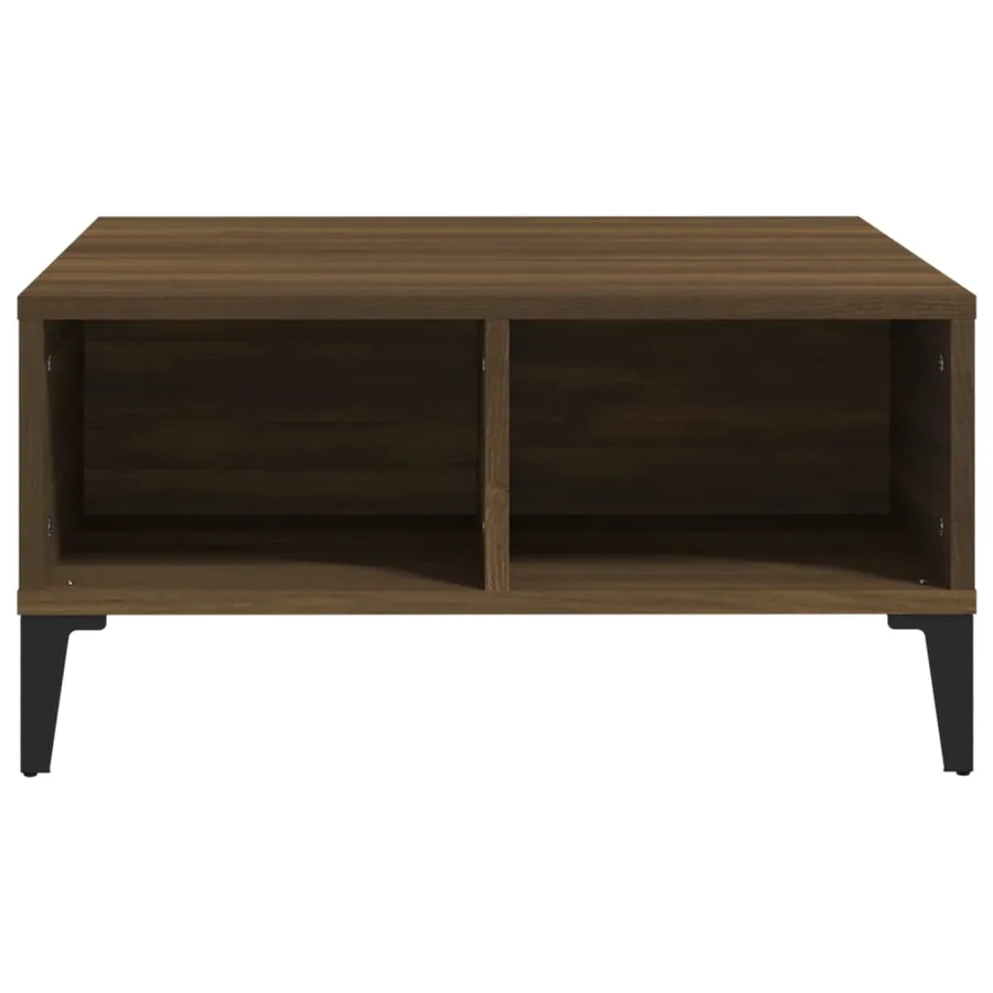 Table basse chêne marron 60x60x30 cm bois d'ingénierie - 3