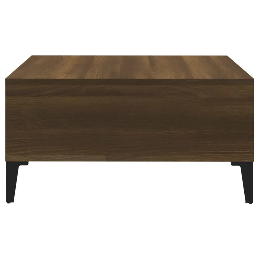 Table basse chêne marron 60x60x30 cm bois d'ingénierie - 4