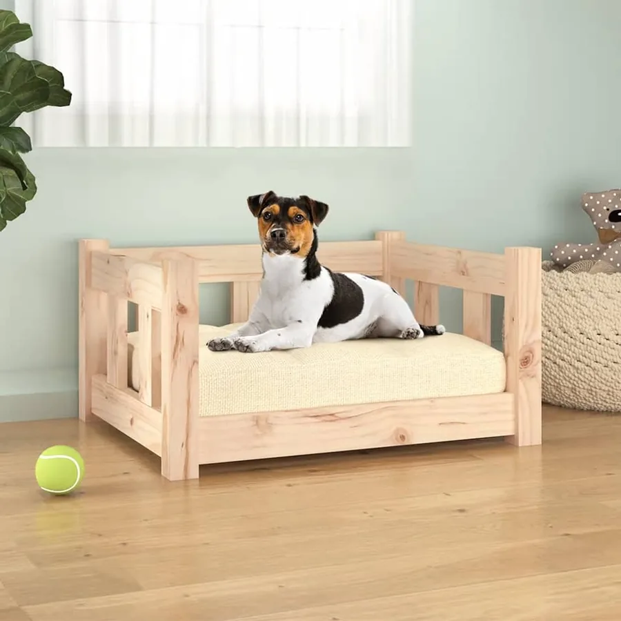 Lit pour chien 55,5x45,5x28 cm bois de pin solide