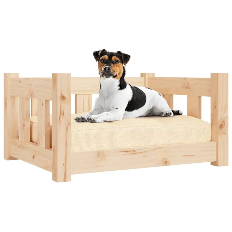 Lit pour chien 55,5x45,5x28 cm bois de pin solide - 5