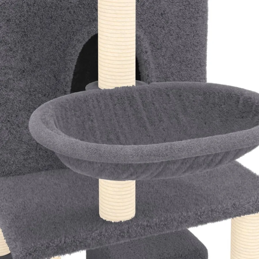 Arbre à chat avec griffoirs en sisal Gris foncé 180 cm - 6
