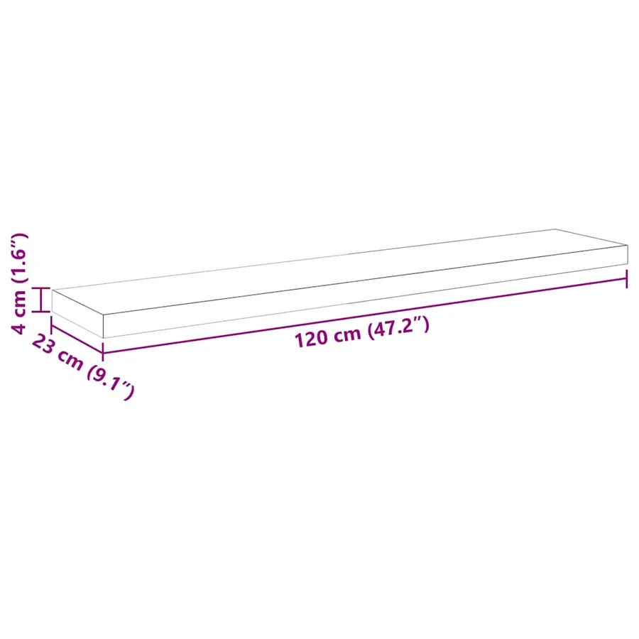 Étagères flottantes 4 pcs chêne et blanc 120x23,5x3,8 cm MDF - 15