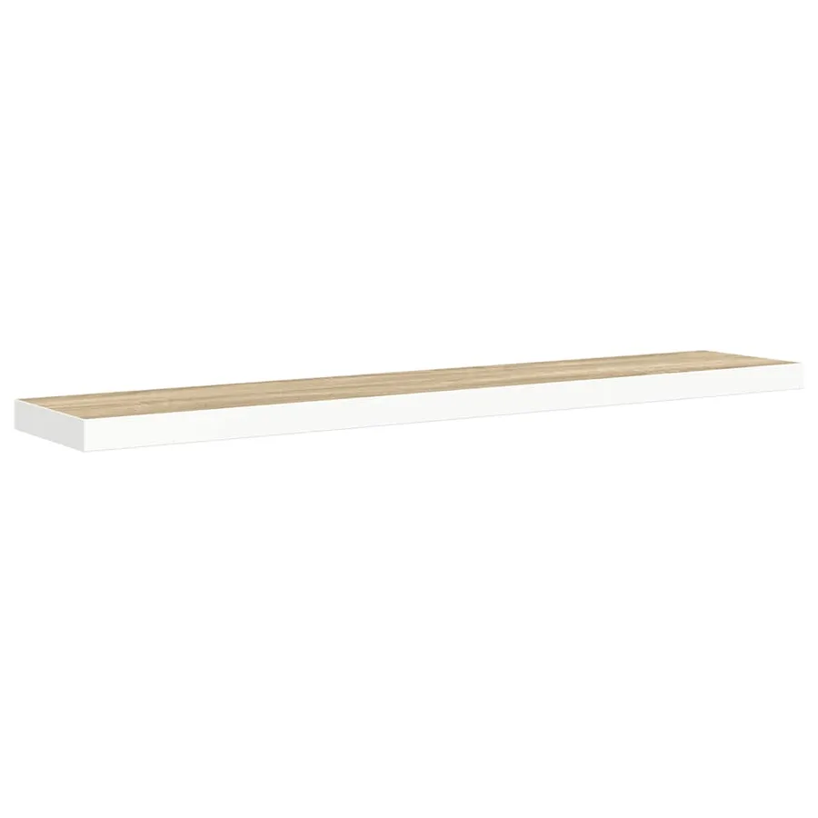 Étagères flottantes 4 pcs chêne et blanc 120x23,5x3,8 cm MDF - 6