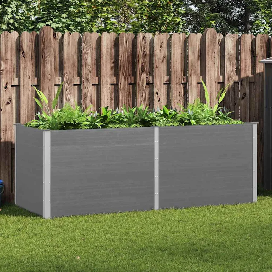 Lit surélevé de jardin 250x100x91 cm WPC Gris