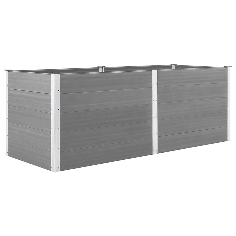 Lit surélevé de jardin 250x100x91 cm WPC Gris - 2