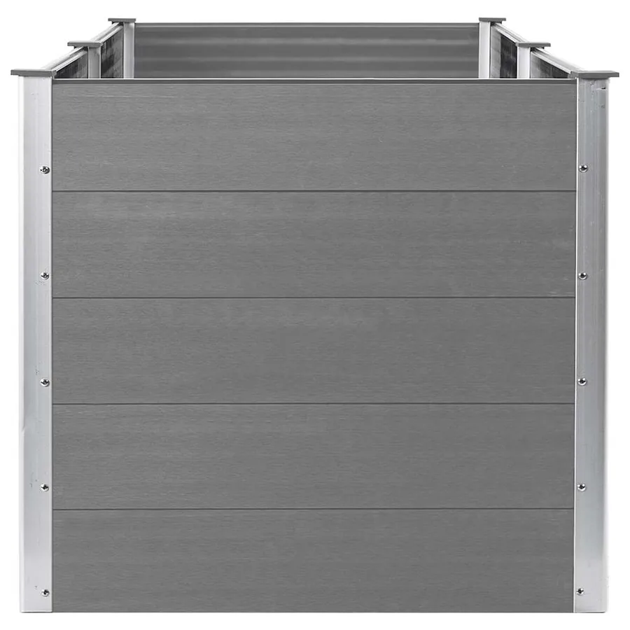 Lit surélevé de jardin 250x100x91 cm WPC Gris - 5