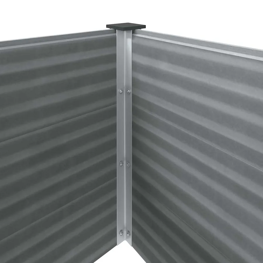 Lit surélevé de jardin 250x100x91 cm WPC Gris - 6
