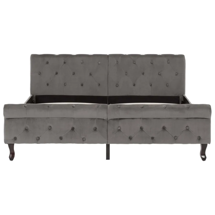 Cadre de lit sans matelas gris velours 160x200 cm - 3