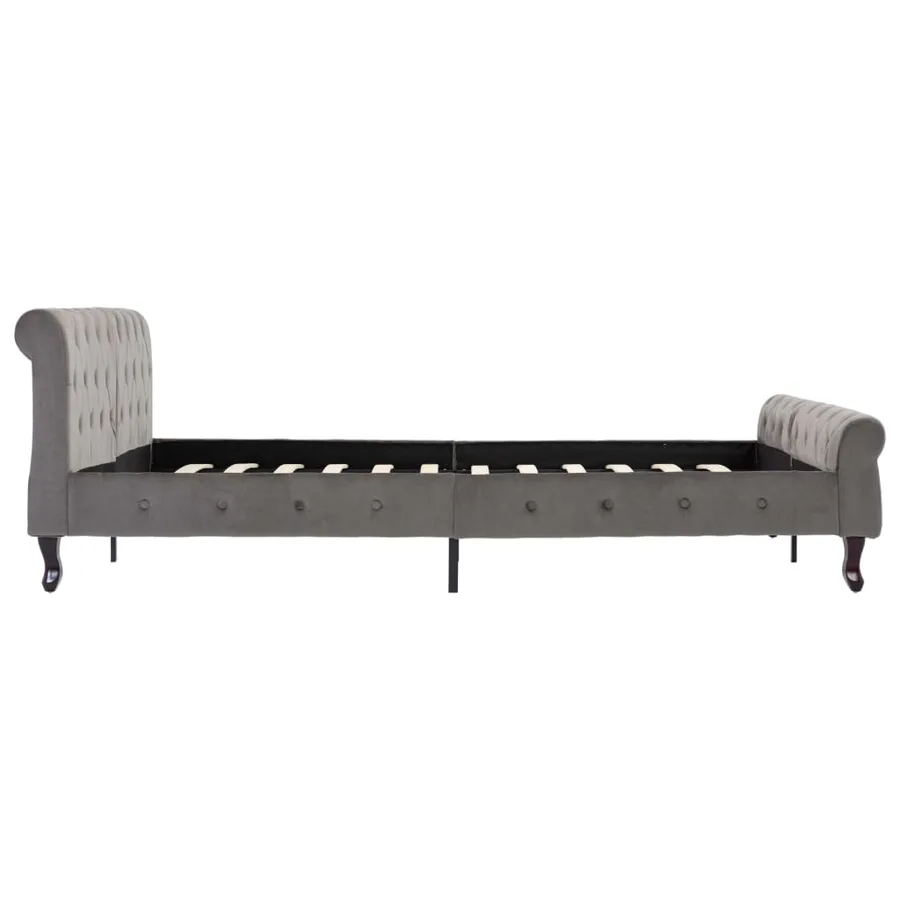Cadre de lit sans matelas gris velours 160x200 cm - 4