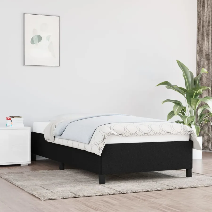Cadre de lit sans matelas noir 100x200 cm tissu