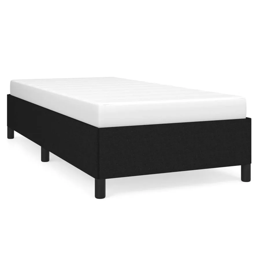 Cadre de lit sans matelas noir 100x200 cm tissu - 2
