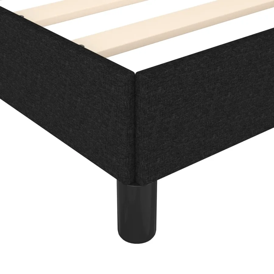 Cadre de lit sans matelas noir 100x200 cm tissu - 7