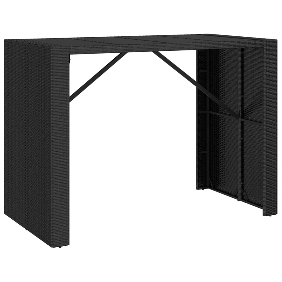 Ensemble de bar de jardin 5 pcs avec coussins noir poly rotin - 4