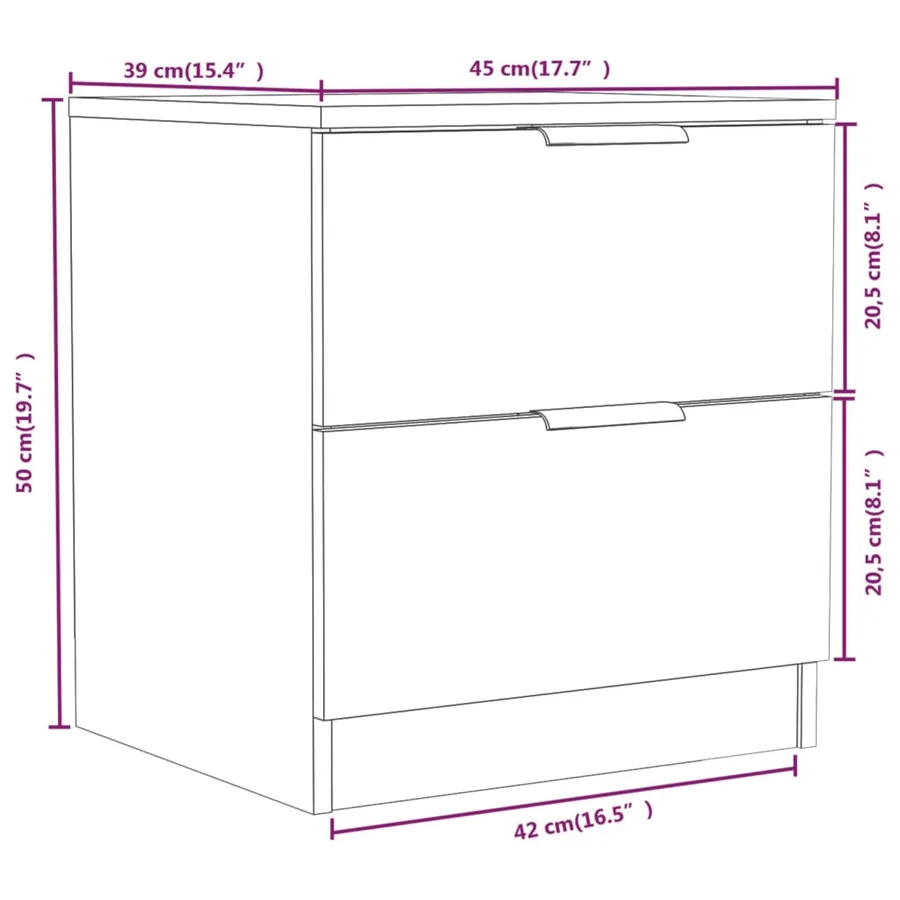 Tables de chevet 2 pcs Sonoma gris Bois d'ingénierie - 10