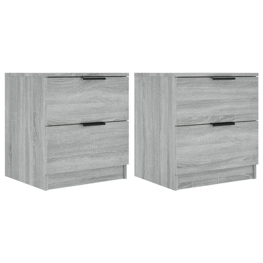 Tables de chevet 2 pcs Sonoma gris Bois d'ingénierie - 2