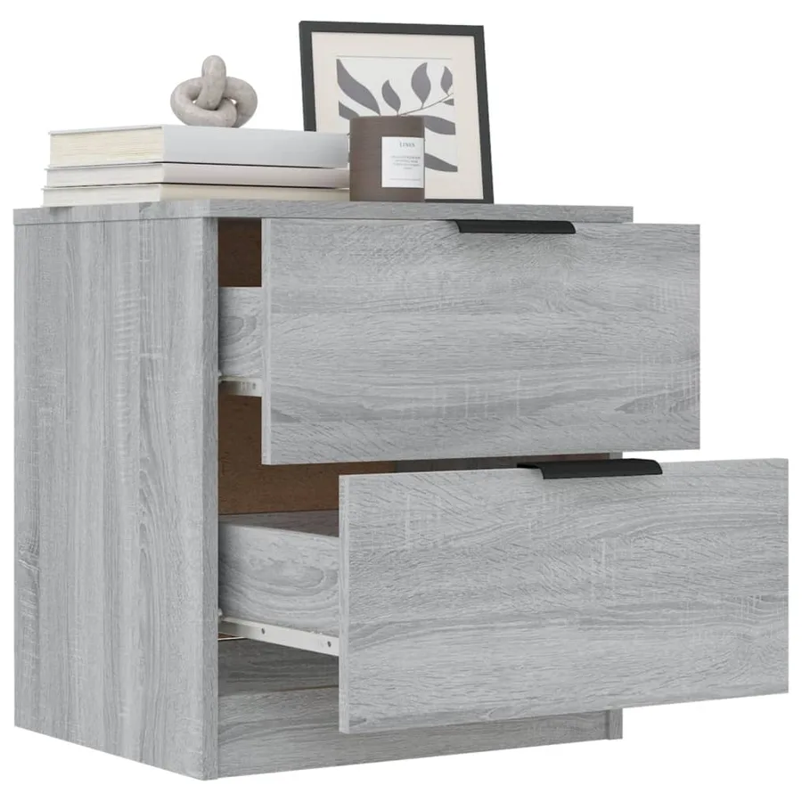 Tables de chevet 2 pcs Sonoma gris Bois d'ingénierie - 9