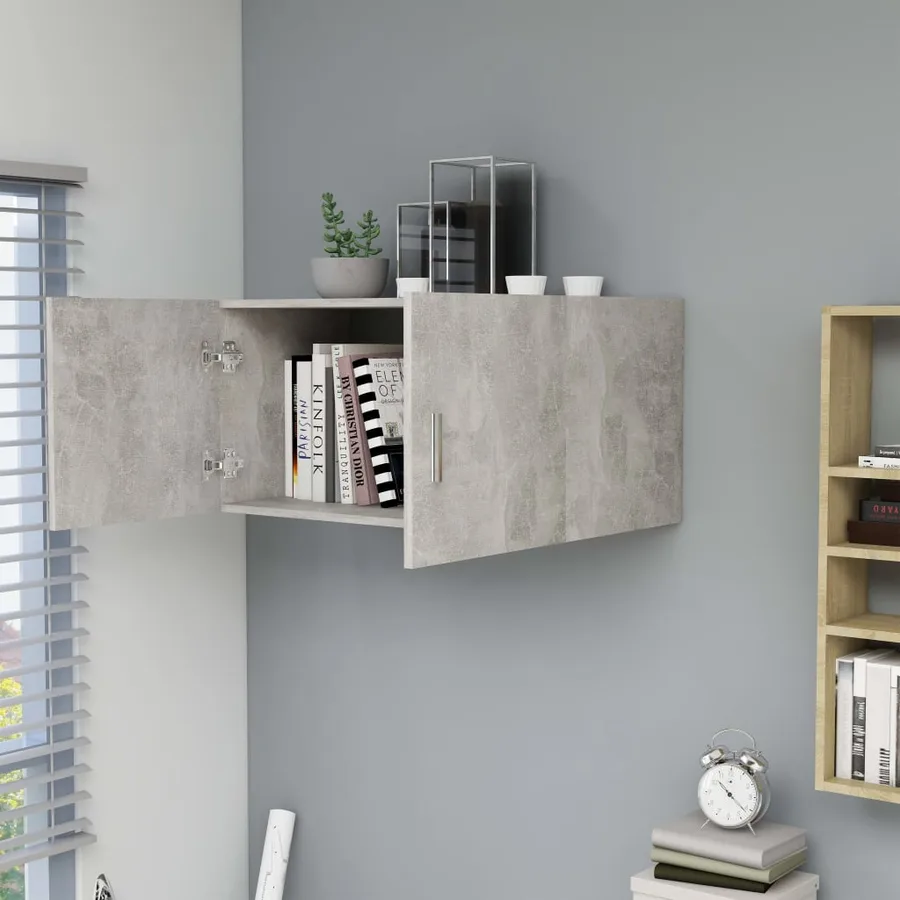Armoire murale Gris béton 80x39x40 cm Bois d'ingénierie - 3