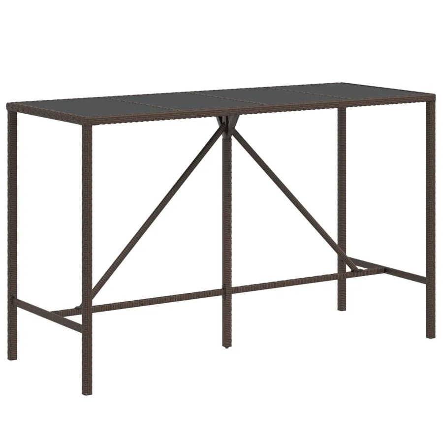Ensemble de bar de jardin 9 pcs avec coussins marron poly rotin - 4