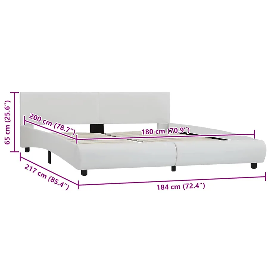 Cadre de lit avec LED sans matelas blanc 180x200 cm - 9