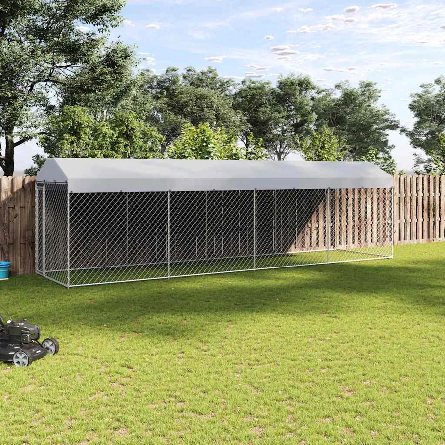 Chenil extérieur avec toit pour chiens 760x190x225 cm