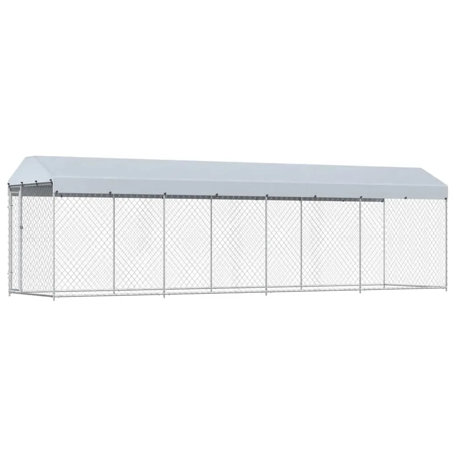 Chenil extérieur avec toit pour chiens 760x190x225 cm - 2